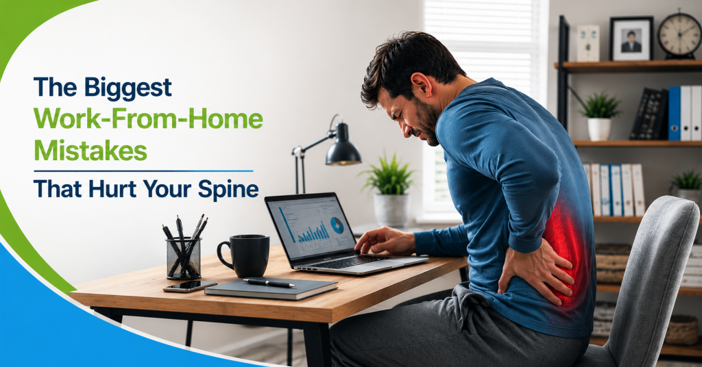 Remote worker with poor posture