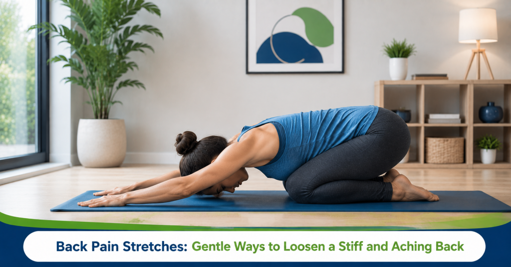 Back pain stretches for stiff back