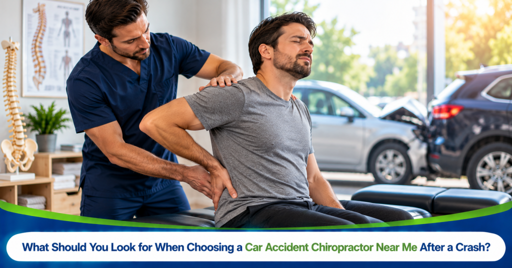chiropractor treating car accident patient